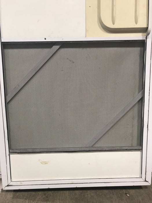 Drafted to hold tor customer Used RV Radius Corner Entry Door 30" W x 72" H