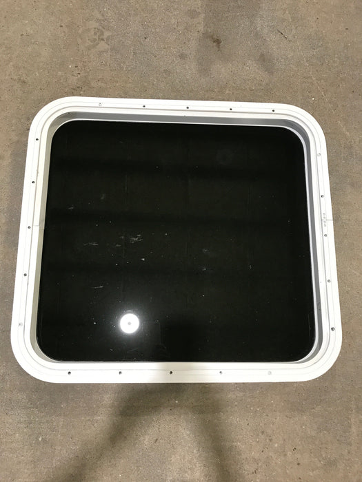Used White Radius Non Opening Window : 25 1/2" W x 23 1/2" H x 1 3/4" D