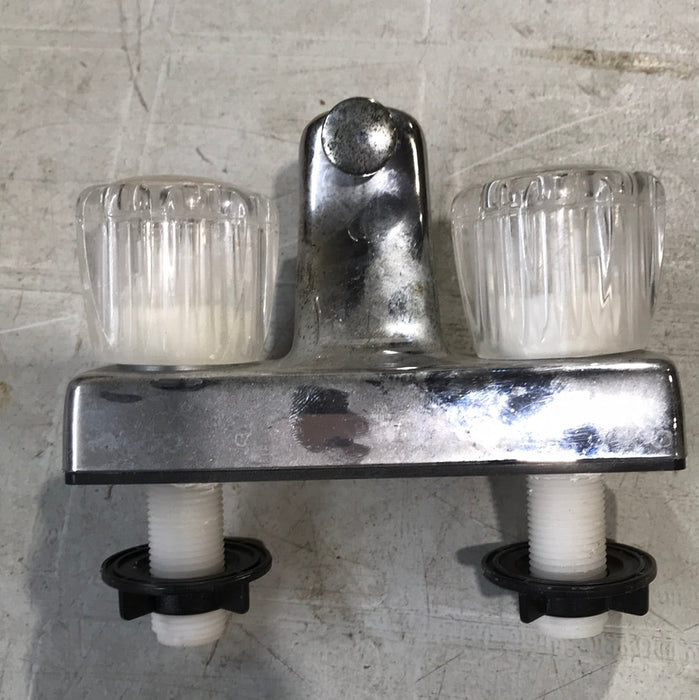 Used 4" Shower Faucet With Diverter, Chrome, Clear Knobs