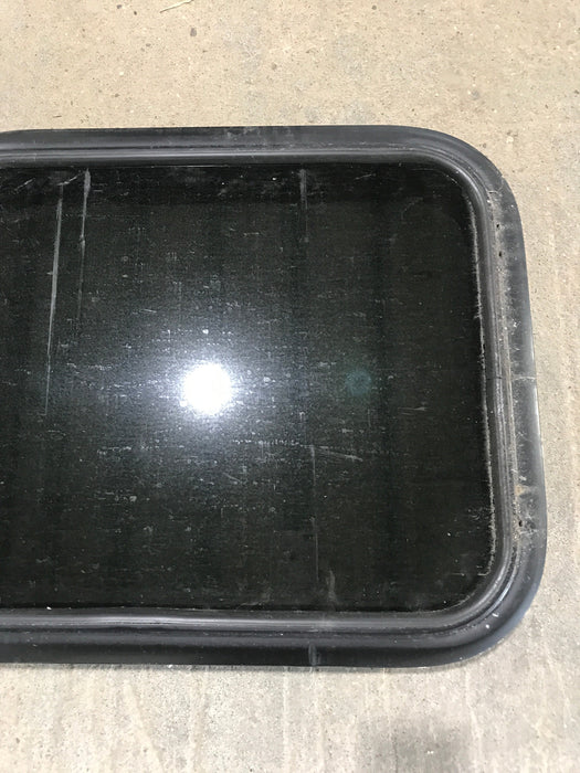 Used Black Radius Non Opening Window : 21 1/2" W x 17 1/2" H x 1 7/8"
