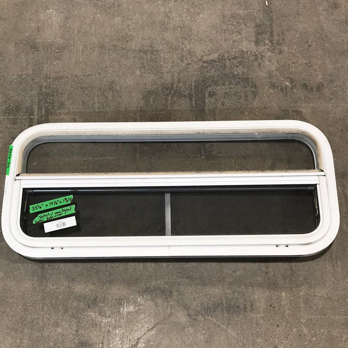 Used White Radius Opening Window : 35 1/2" W X 14 1/2" H X 1 3/4" D