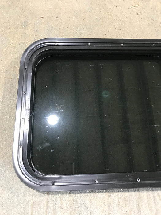Used Black Radius Non Opening Window : 21 1/2" W x 17 1/2" H x 1 7/8"