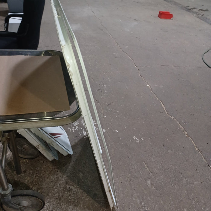 Used Young Farts RV Parts White Radius Opening Window : 47 1/4″ X 29″ X 1.25″ - 0757 Vanguard Industries