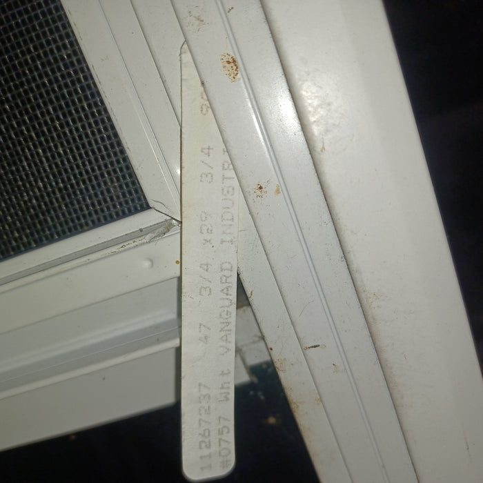 Used Young Farts RV Parts White Radius Opening Window : 47 1/4″ X 29″ X 1.25″ - 0757 Vanguard Industries