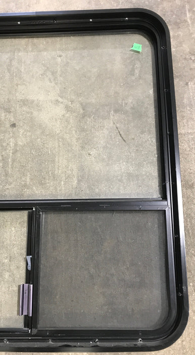Used Black Radius Opening Window : 36 1/4" W x 30 1/4" H x 1 7/8" D