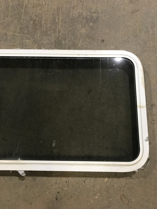 Used White Radius Non Opening Window : 47 3/4" W x 21 1/2" H x 2" D