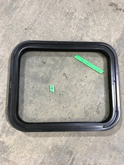 Used Black Radius Non Opening Window : 21 1/2" W X 17 1/2" H X 2" D