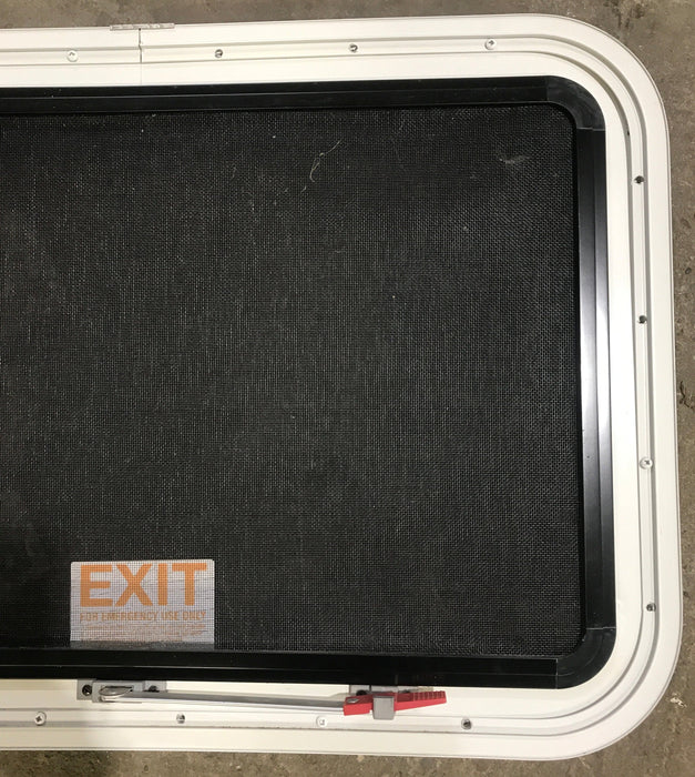 Used White Radius Emergency Opening Window : 29 1/2" W x 19 1/2" H x 1 7/8" D