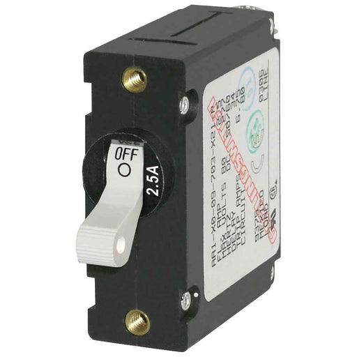 7917 A - Series White Toggle Circuit Breaker - Single Pole 2.5A - Young Farts RV Parts