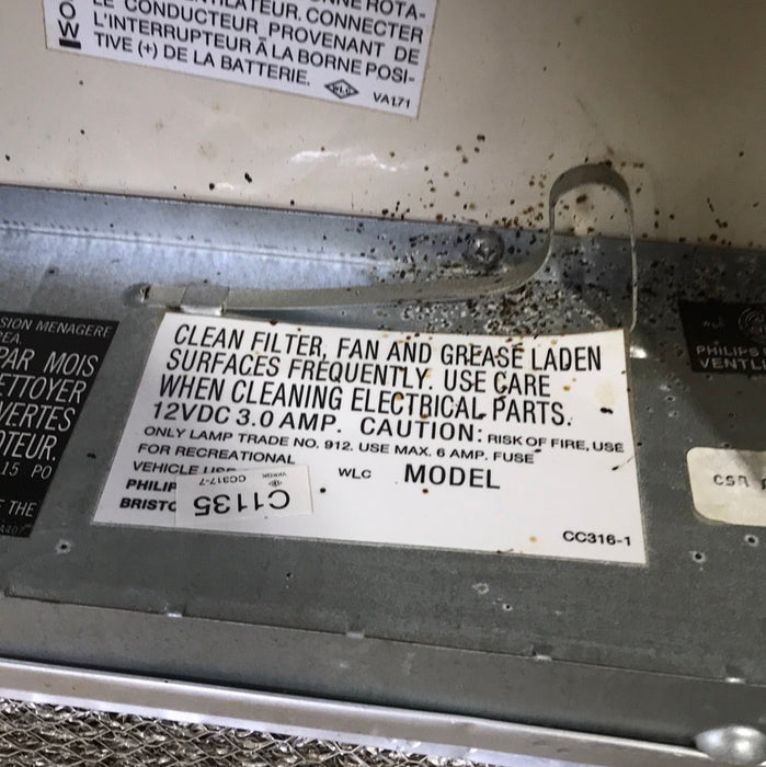 Used Ventline RV Range Hood Fan CC317-7