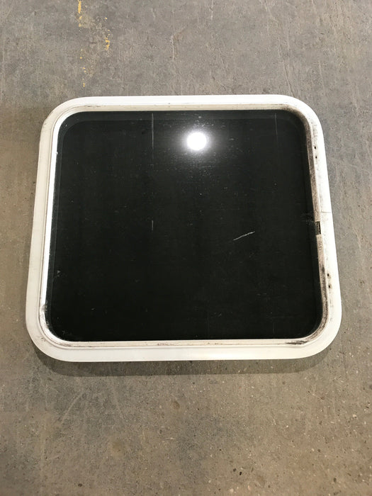 Used White Radius Non Opening Window : 25 1/2" W x 23 1/2" H x 1 3/4" D