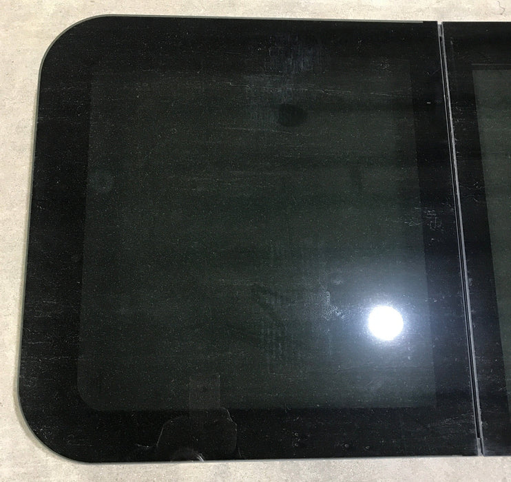 Used Black Radius Frameless Opening Window : 39 1/4 X 23 1/2 X 1 1/2" D