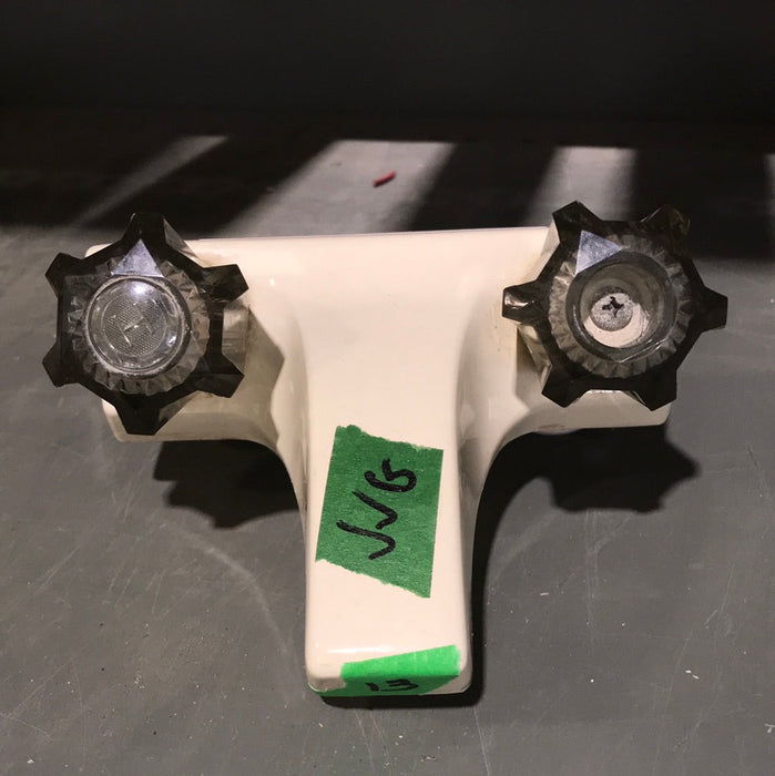 Used 4" Bathroom Faucet, Bone, Smoked Knobs