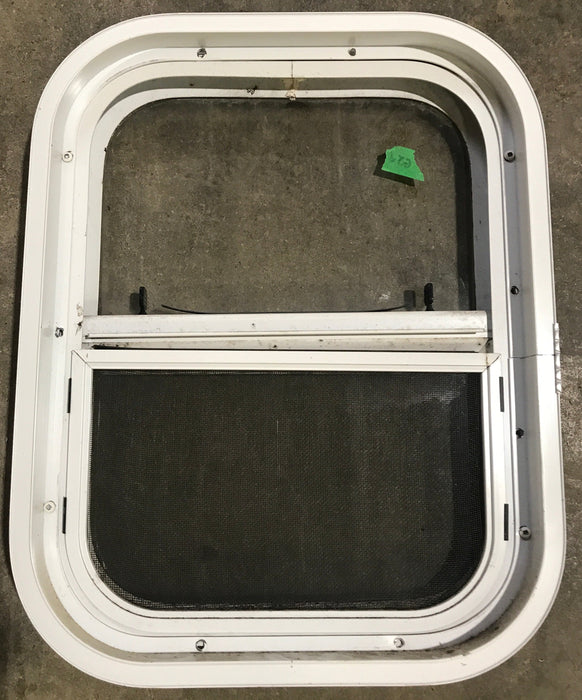Used White Radius Opening Window : 13 1/2" W x 17 1/2" H x 1 7/8" D