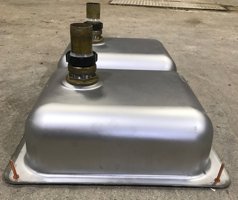 Used Double Kitchen Sink 25” W X 15 1/2” L