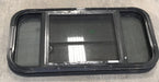 Used Black Radius Opening Window : 29 1/2" W x 15" H x 2" D - Young Farts RV Parts