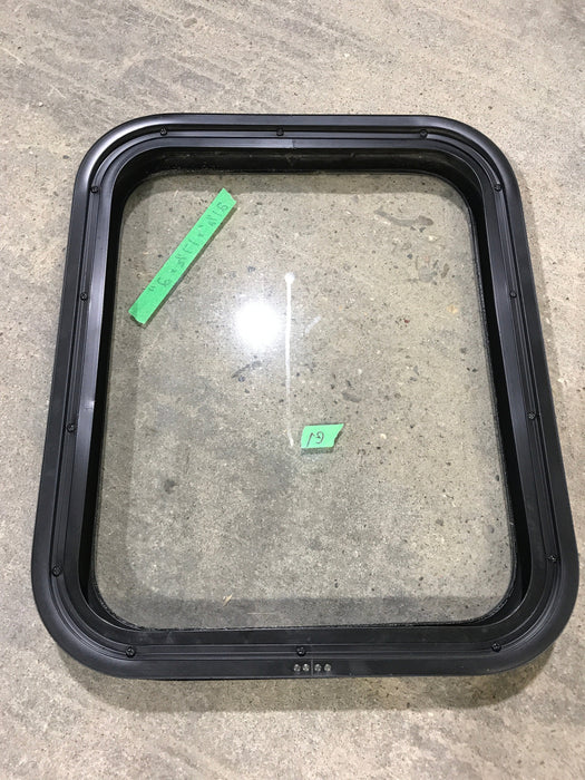 Used Black Radius Non Opening Window : 21 1/2" W X 17 1/2" H X 2" D