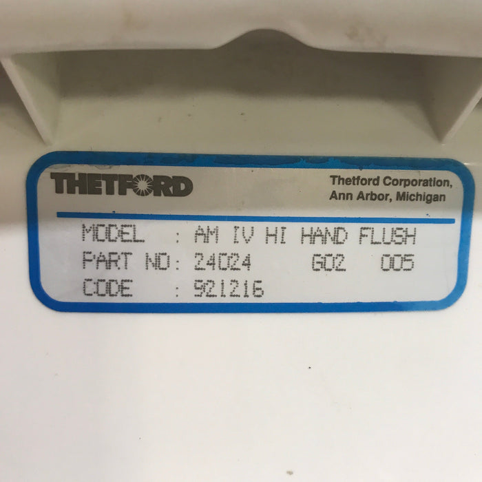 Used Complete Thetford Toilet, Hand Flush, High Profile, Off-White - AQUA MAGIC IV ,  24024