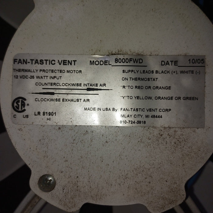 Used Young Farts RV Parts Fantastic Fan Motor Assembly Kit 8000FWD