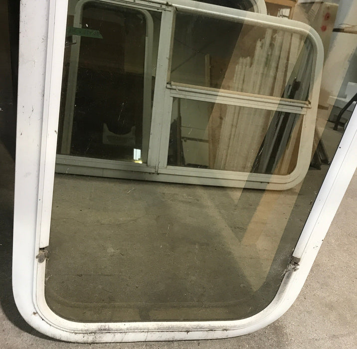 Used White Radius Non Opening Window : 45 1/2" W x 15 1/2" H x 2" D