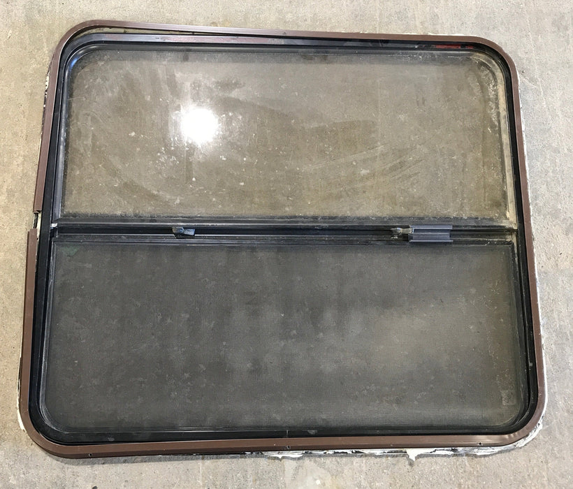 Used Black Radius Opening Window : 35 1/2" W x 30 1/4" H x 1" D