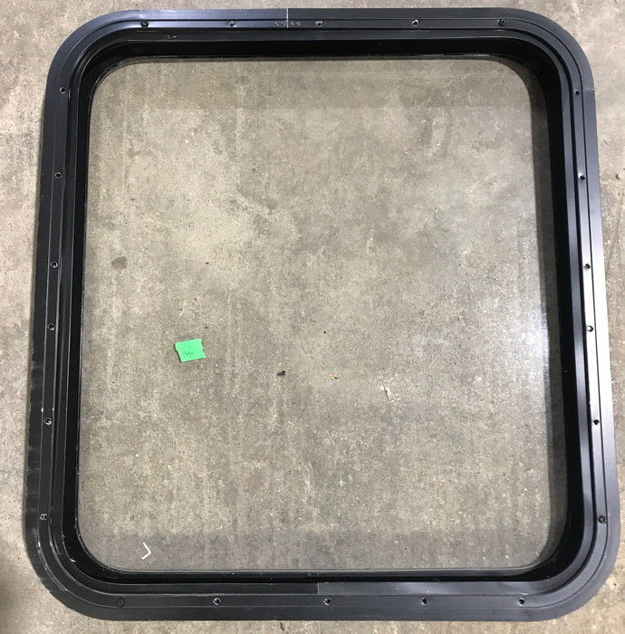 Used Black Radius Non Opening Window : 25 1/2" W x 23 1/2" H x 2" D
