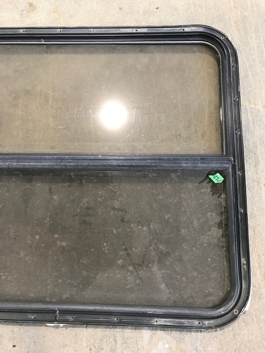 Used Black Radius Opening Window : 35 1/2" W x 30 1/4" H x 1" D