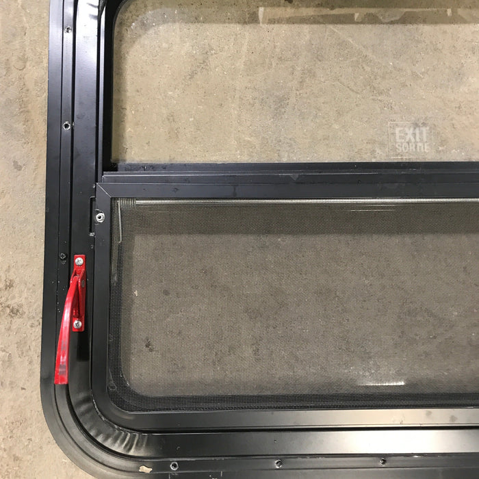 Used Black Radius Emergency Opening Window : 29.5" X 21.5" X 2"