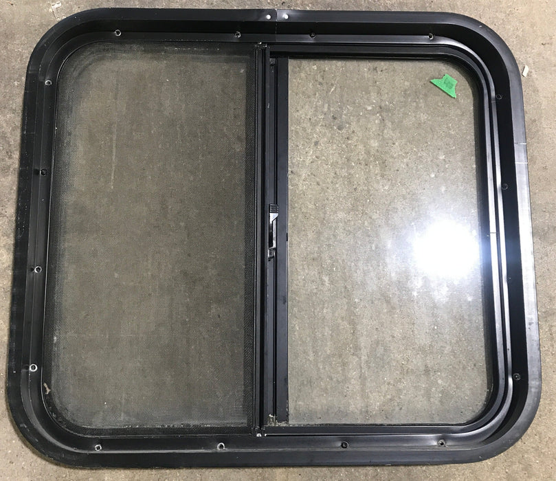 Used Black Radius Opening Window : 24 1/2" W x 21 1/2" H x 1 7/8" D