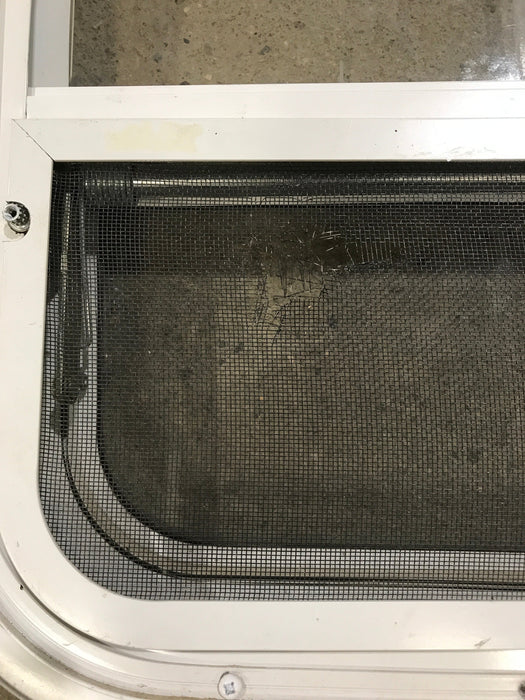 Used White Radius Opening Window : 23 1/4" W X 14 1/2" H X 1 1/2" D