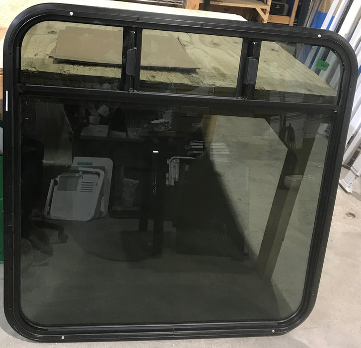 Used Black Radius Opening Window : 35 3/4" W x 36" H x 3/4"