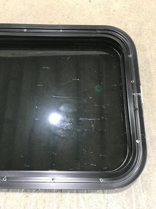 Used Black Radius Non Opening Window : 21 1/2" W x 17 1/2" H x 1 7/8"