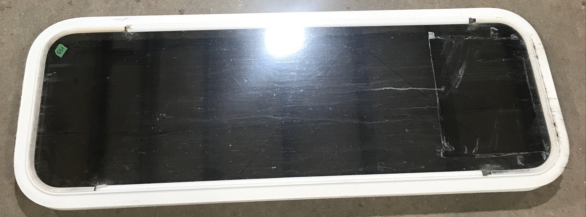 Used White Radius Non Opening Window : 45 1/2" W x 15 1/2" H x 1 7/8" D