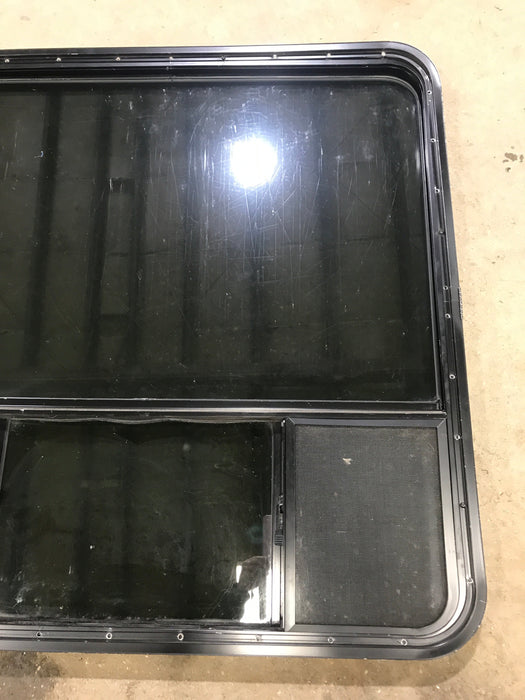 Used Black Radius Opening Window : 39 1/2" W x 39 1/2" H x 1 7/8" D