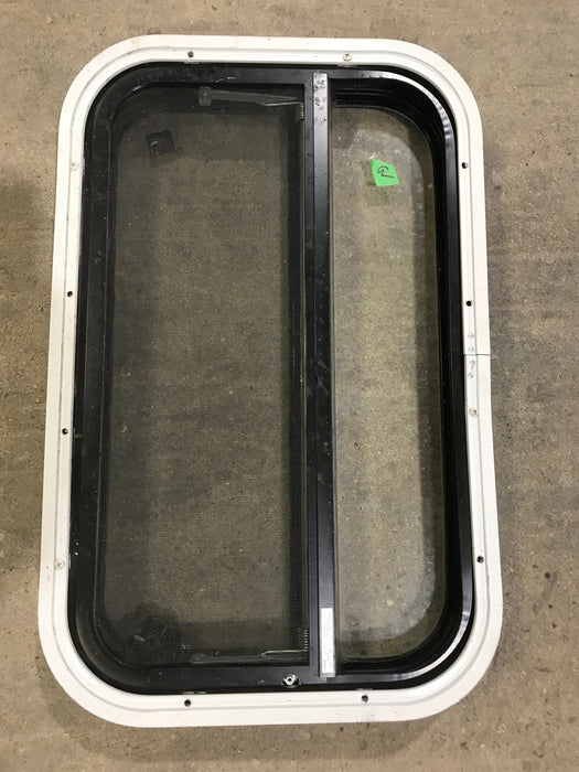 Used Black Radius Opening Window : 23 1/4" W X 14 1/2" H X 2" D