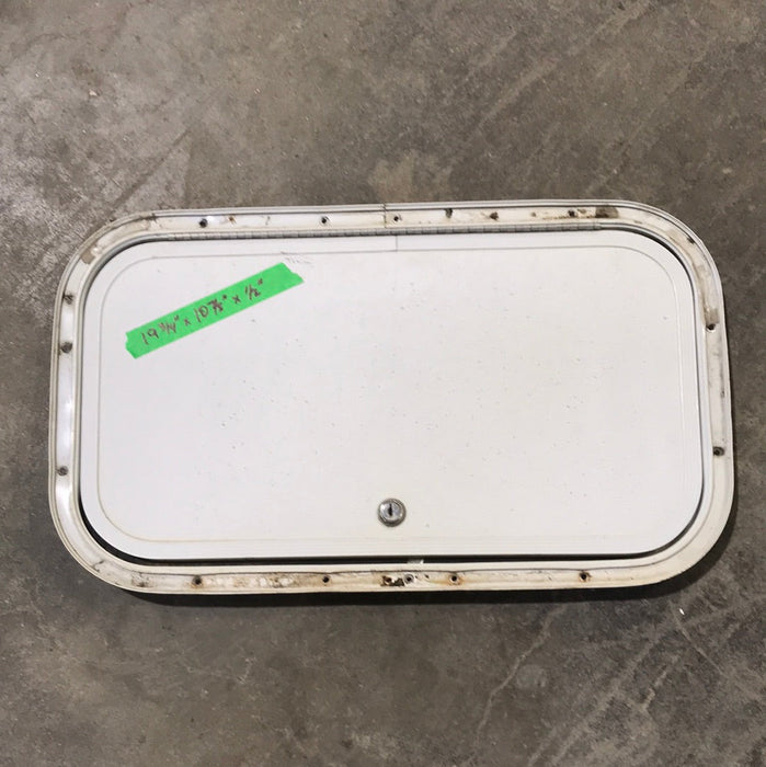Used Radius Cargo / compartment Door 19 3/4" W x 10 7/8" L x 1/2" D