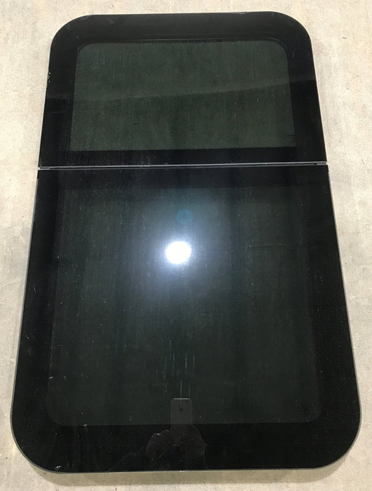 Used Black Radius Frameless Opening Window : 39 1/4 X 23 1/2 X 1 1/2" D