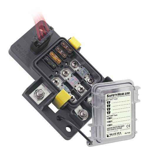 BLUE SEA SafetyHub Fuse Block - 32 Volt DC/280 Amps - 7725-BSS