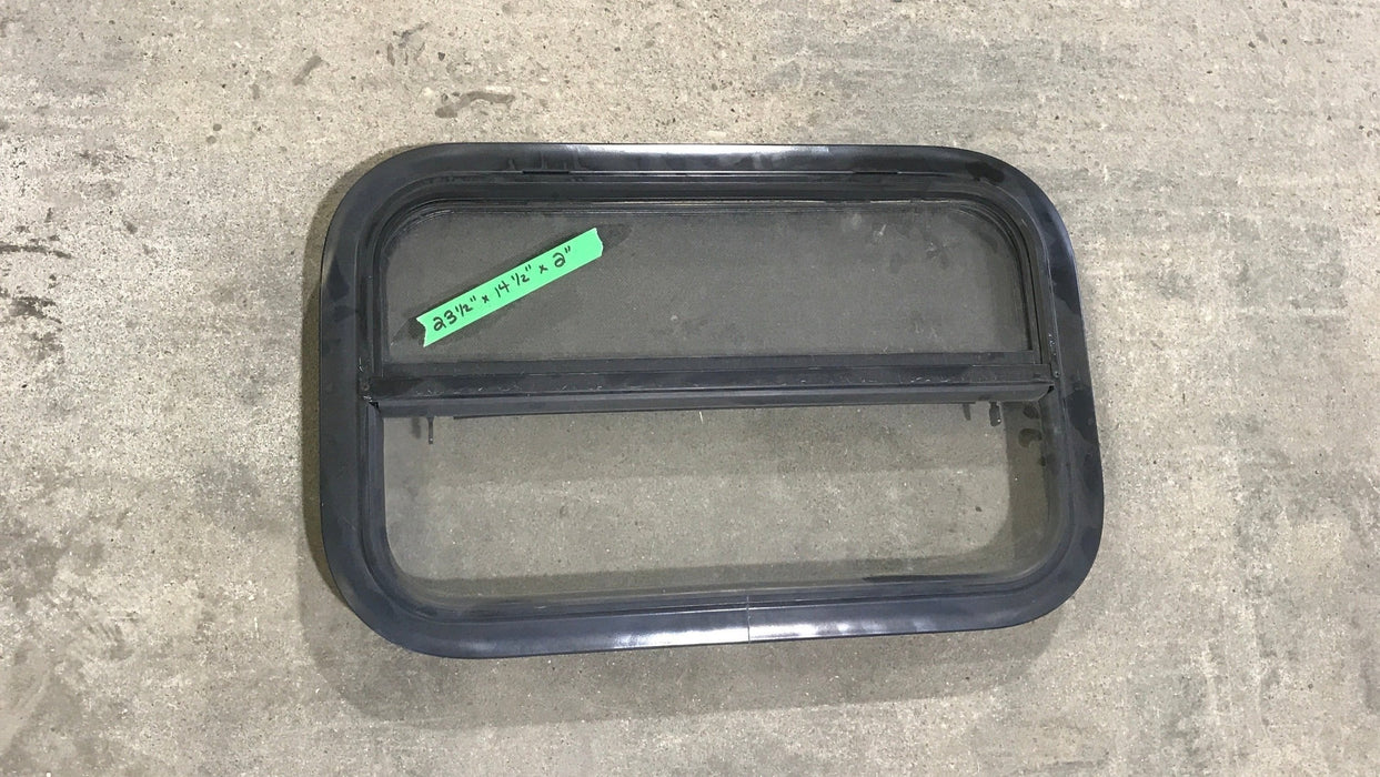 Used Black Radius Opening Window : 23 1/2" W X 14 1/2" H X 2" D