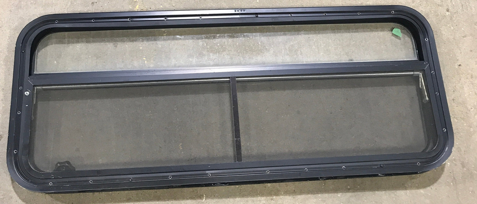 Used Black Radius Opening Window : 45 1/2" W x 17 1/2" H x 1 7/8" D