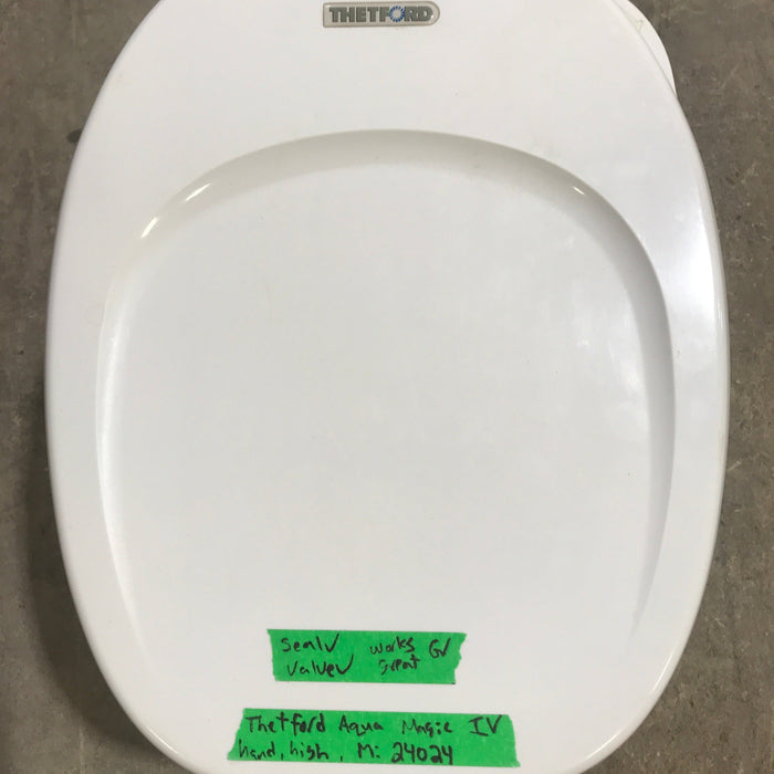 Used Complete Thetford Toilet, Hand Flush, High Profile, Off-White - AQUA MAGIC IV ,  24024