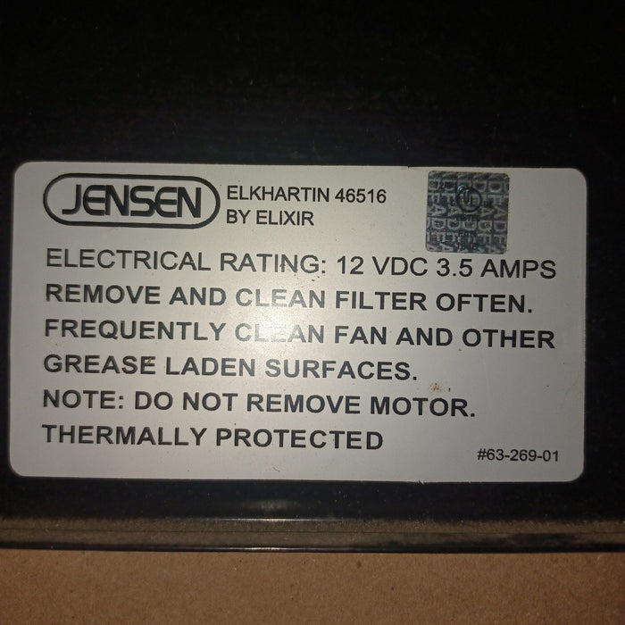 Used Jensen RV Range Hood Fan R0723500C