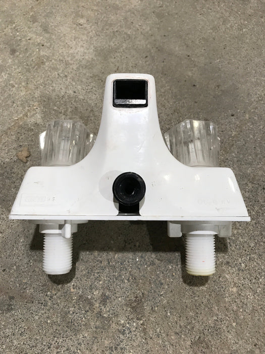 Used 4" Shower Faucet With Diverter, Off White, Clear Knobs