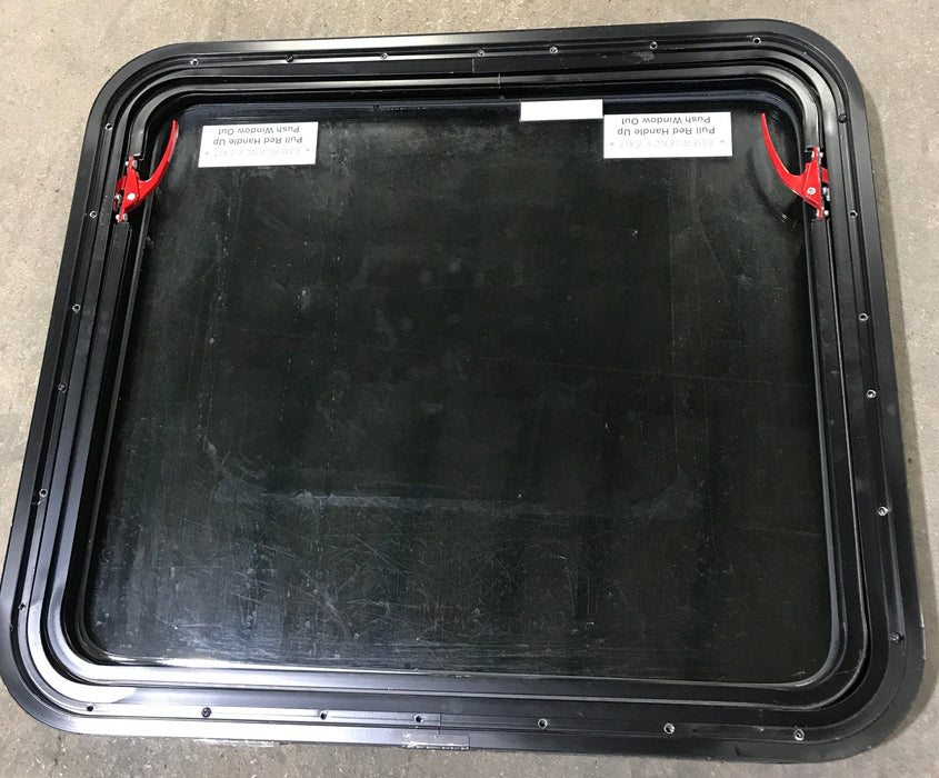Used Black Radius Emergency Opening Window : 29 1/2" W x 25 1/2" H x 1 7/8" D