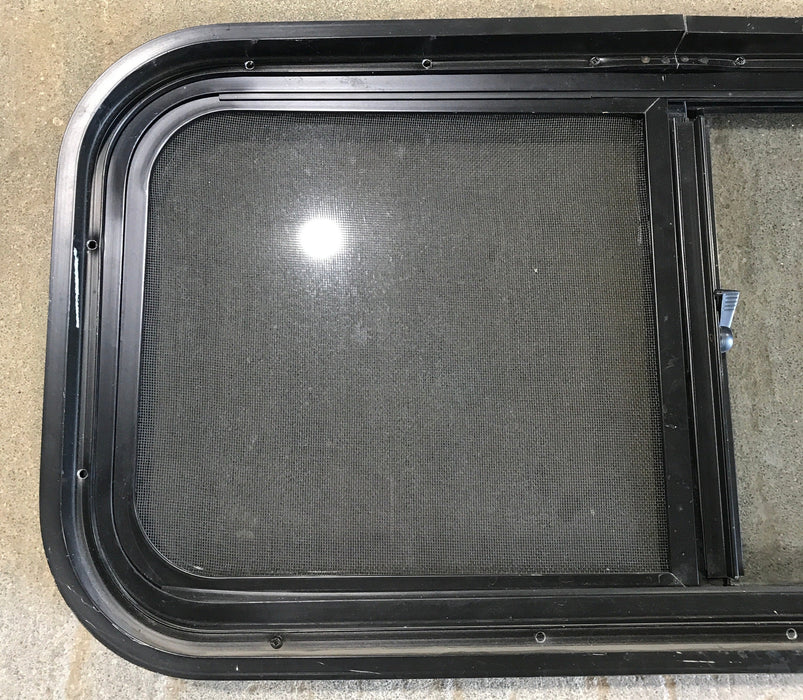 Used Slanted Black Radius Opening Window : 36 3/4" W x 13 1/2" H x 2" D