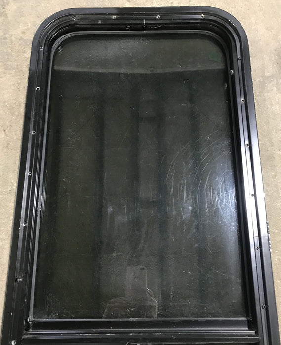 Used Black Radius Opening Window : 17 1/2" W x 39 1/2" H x 1 7/8" D