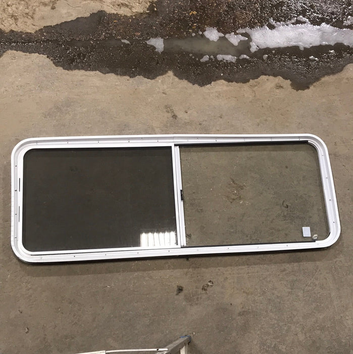 Used White Radius Opening Window : 59 1/2" W X 22" H X 2" D