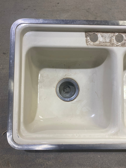 Used Double Kitchen Sink 33” W x 19” L