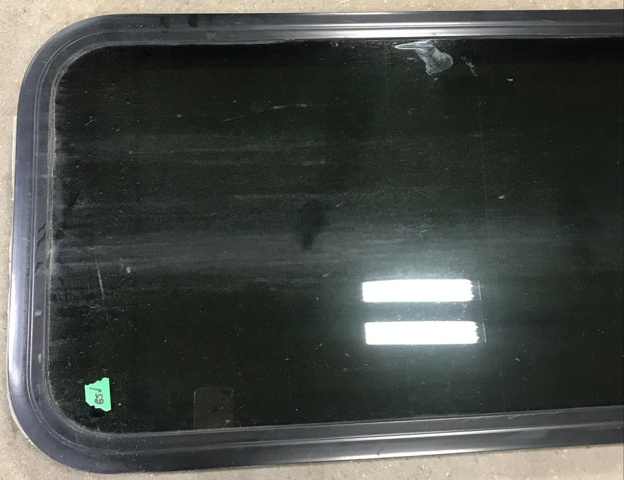 Used Black Radius Non Opening Window : 17 1/2" W x 39 1/2" H x 1 7/8" D
