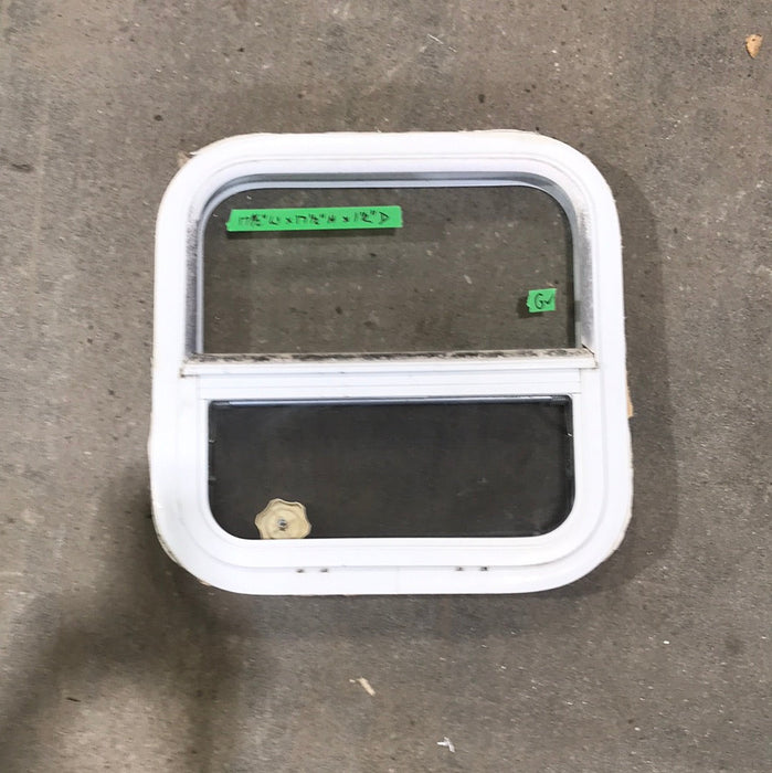 Used White Radius Opening Window : 17 1/2" W x 17 1/2" H x 1 1/2" D